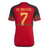 Maillot de Supporter Belgique De Bruyne 7 Domicile Coupe du Monde 2022 Pour Homme